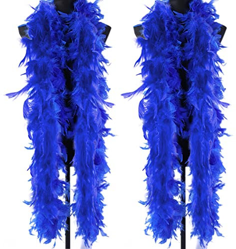 2 Stück Federboa, 200cm Federschal Einfarbig Weihnachtsboa Damen Truthahnfedern Flauschige Federboa Weihnachten Girlande Bunte Federboa zum Basteln DIY Gatsby Karneval Halloween Fasching Kostümzubehör