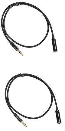 OSALADI 2pezzi Cavo di Estensione Cuffie Metri Nero Cavo Audio Stereo Maschio-Femmina per Dispositivi iOS e Altri con Jack Compatibile e Facile da Usare