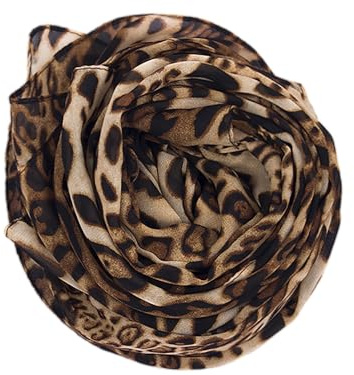 Vikodah Sciarpa da donna in chiffon, morbida e liscia, in raso, scialle grande, Leopardo - 157,5 x 71,1 cm, taglia unica
