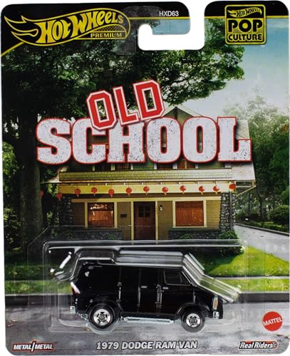 Hot Wheels Old School Modellauto 1979 DODGE RAM VAN - Die Cast Maßstab 1:64 - Länge 7 cm - HVJ38 - Serie Pop Culture