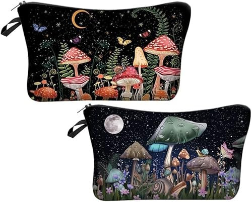 2er Set Kleine Kosmetiktaschen Reise Kulturtasche Make up Organizer Tasche Schminktasche für Handtasche Tragbare Vielseitige Schminktasche Reißverschlusstasche Geldbörse Federmäppchen für Frauen