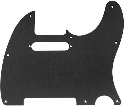 Musiclily Ultra 8 Löcher Eloxiertes Aluminium T-Style Gitarren Pickguard Schlagbrett für American/Mexican Fender Standard Tele Style E-Gitarre, Schwarz