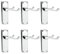 Bwintech 6 Sets Polished Chrome Victorian Lever on Plate, Latch Furniture, Backplate Door Handles,Suitable for Wooden Doors