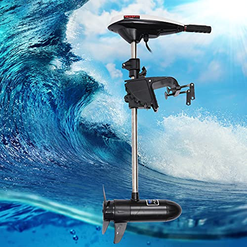 BAOCHADA 12V Elektro-Außenborder mit 45 lbs Schub | Teleskopstange für variable Höhe | Leiser Bootsmotor für Schlauchboote & Anglerboote | Perfekter Trolling Motor für Angler