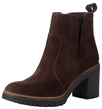 Tamaris Botines Chelsea para Mujer, Piel, Cómodos, Mocca, 41 EU