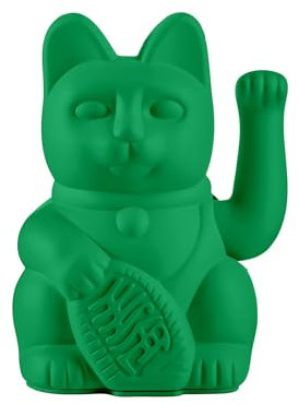 DONKEY Lucky Cat Vivid Green - Winkekatze, Maneki Neko in intensivem Grün, 15cm groß