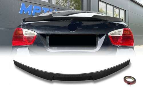 MpTuned Heckspoiler passend für BMW 3er E90 Limousine 2004–2013, Spoiler Lippe Kofferraum M4 Stil, ABS Kunststoff Carbon Optik, Sport Design, Einfache Installation