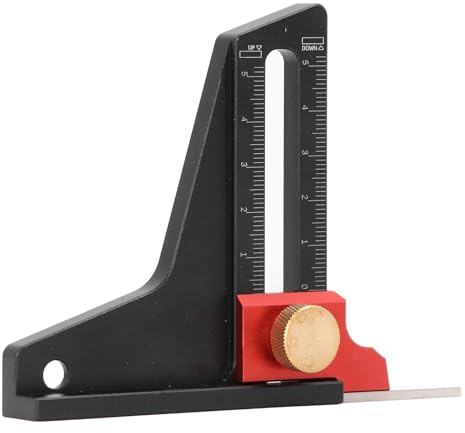 Höhenmesser, 0–50 Mm Messbereich, Aluminiumlegierung, Holzbearbeitung, Sägetisch, Höhenmesser, Tiefenmesslineal für Tischkreissäge, Oberfräse, Tischbohrmaschine, Bandsäge