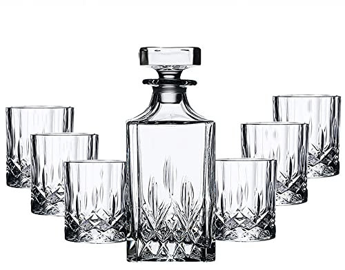 QTANZIQI Verres à Whisky en Cristal, Ensemble de 6 Verres à l'ancienne, pour Boire du Bourbon, du Whisky, des Cocktails, du Cognac, Cadeau pour Petit ami (Type 19)