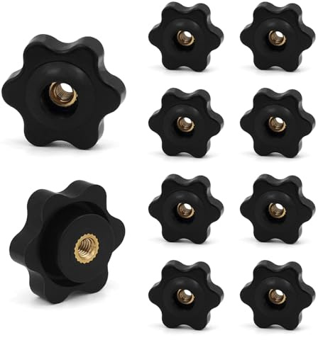 JJWNMLL 10PCS Clamping Nuts M4-outer Diameter 25 Knob Grip Star Nuts Black | Plastic Star Nuts For Machines And Systems, Furniture, Machine Tools, Fitness Equipment