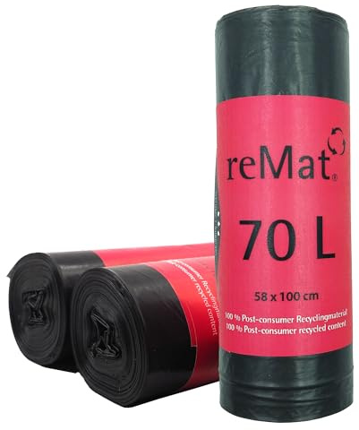 reMat 70l Müllbeutel, 30 Stk, 100% Post Consumer Recyclingmaterial