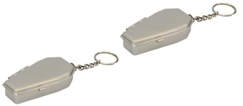 WRITWAA 2pièces Cendrier Portable Forme De Cercueil avec Porte-clés Décoratif pour Halloween Et Accessoire Et Pratique pour Fumeurs
