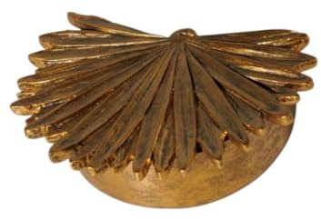 Chehoma - Caja decorativa de hoja de palma, color dorado, 13 x 9 x 4,5 cm, estilo vintage