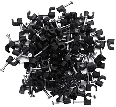 DIYEAH 100pezzi Clip per Cavi in Plastica Clip Fermacavi Organizzatore per Cavi Telefonici Cavo Ferma per Parete Nero