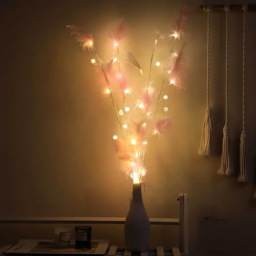 2 PCS LED beleuchtete Zweige 400 LED Perlen Warme Weiß Farbige Batterie betriebene dekorative Zweiglichter für Vase Schlafzimmer Restaurant Coffee Bar Bibliothek Party Foto Hintergrund