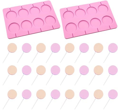 Alipis 2ensembles Moules à Sucettes Silicone Ronds Lot Bâtonnets Pour Chocolat Et Desserts Maison