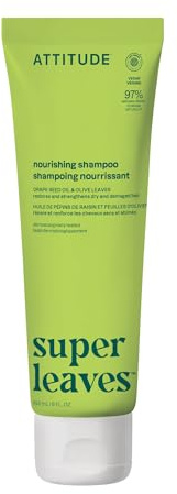 ATTITUDE Shampooing Nourrissant, Cheveux Secs, Huile de Pépin de Raisin et Feuilles d'Olivier, Végan, Ingrédients d’Origine Naturelle, Certifié EWG, Végan, 240 mL