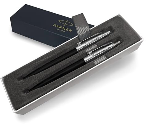 Parker Jotter Kugelschreiber und Druckbleistift Set (0,7 mm) – Wählen Sie Gravur (mit Gravur)