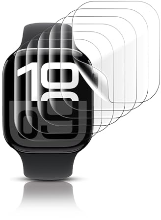 Yaekea 6 Pack TPU Flexible Film for Apple Watch Screen Protector 46mm Compatible with Apple Watch Series 10 Smartwatch Ultra-Thin HD Screen Protector Film for iWatch