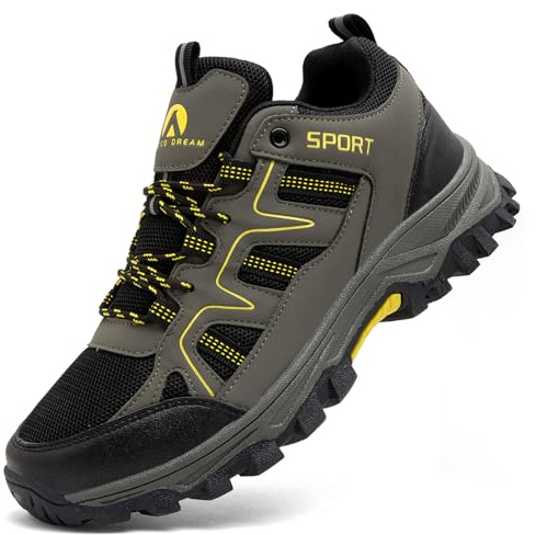 ASOCO DREAM Chaussures de Randonnée Homme Femme Antidérapant Chaussures de Trekking Respirant Chaussure de Marche,Vert,43 EU