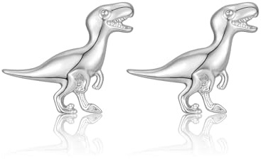 Shuxin Pendientes de tuerca de plata para niños y niñas, aretes de tiranosaurio y brachiosaurio para niños, regalos de dinosaurio para niños
