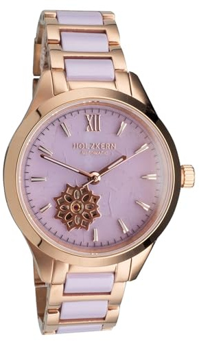HOLZKERN Montre-Bracelet Automatique pour Femme « Kaléidoscopique »
