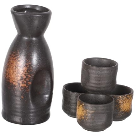 PRETYZOOM Cerámica Japonesa para Sake con Botella Tokkuri y Tazas Diseño para Servir Vino Caliente o Frío Casa y Restaurante Resistente y Fácil de Limpiar