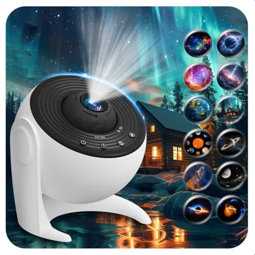Flylily Projecteur Ciel Etoile, Projecteur Ciel Etoile Galaxie 13 en 1 avec SystèMe Solaire Et Constellations, Galaxy Projektor pour Enfants Et Adultes, IdéE Cadeau, Blanc