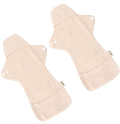 Beaupretty 2 pièces Lot de Serviettes Hygiéniques Lavables Coton Bio Réutilisables Absorbantes pour Période Menstruelle et Postpartum Confortables et Respirantes Protection Confortable et