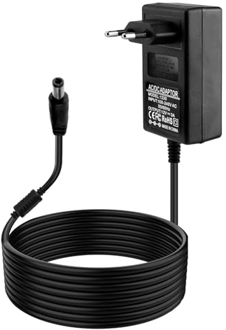 Adaptador de Corriente 12V 3A Fuente de Alimentación AC DC | Adaptador de Alimentación Universal 12V 3A, con Conector 5,5mm x 2,1mm, para Tiras de Luces LED Cámara Router Monitor, 1M