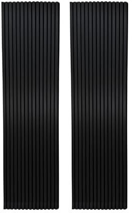 Built Right Wood Slat Acoustic Wall Panels – Soundproofing for Walls & Ceilings – Noise Reduction & Decorative Design – Home & Office – 240cm x 60cm (2 Pack - Midnight Dark)