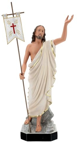 Holyart Harts och PVC-statyer: Harts Jesus Risort staty 65 cm handmålad konst Barsanti