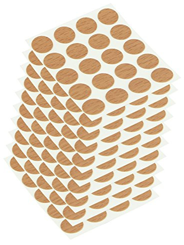 Emuca - Selbstklebende Abdeckungen Ø13mm, 200 Stück, Ideal zum Verbergen von Schraubenköpfen, Farbe Buche