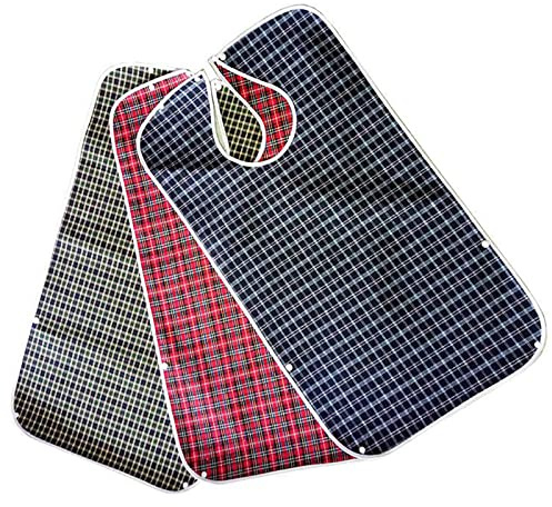 Petyoung 3er Pack Erwachsene Bib Kleidung Beschützer-wasserdichte Crumb Catcher Erwachsene Lätzchen wiederverwendbar Maschinenwaschbar Hält Essenszeit ordentlich