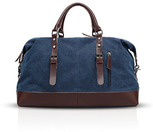 FANDARE Sporttasche Reisetasche Handgepäck Weekender für Damen Herren Multifunktion Umhängetasche Canvas Sporttasche Duffel Bag für Übernachtung Strandhandtasche Reisen Outdoor Camping Blau