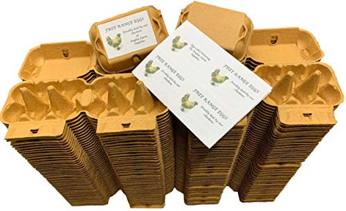 Anglia Farm Supplies - Coffee Tasty Brown Egg Boxes - half dozen carton box - holds medium to xl eggs includes sheet labels (50 Egg Boxes)