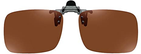 FF FRAZALA Non-Polarized Clip On Sunglasses Over Prescription Glasses for Men Women UV Protection Clip-on Shades (Brown, 60x47mm)