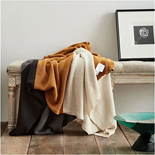 REJOON Gestrickte Decken, Elegante Heimdekoration, Schlafsofa, weiche Baumwolle, Mode, Büro, Nickerchen, warme Decke (Size : 130x160cm)