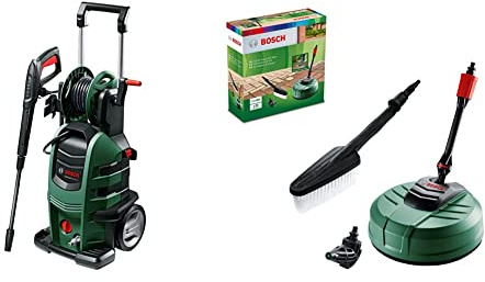 Bosch Home and Garden 06008A7700 AdvancedAquatak 150 Idropulitrice, Verde, 86.4 x 44.6 x 40.4 cm & Idropulitrice Home and Car Kit di pulizia, con spazzola