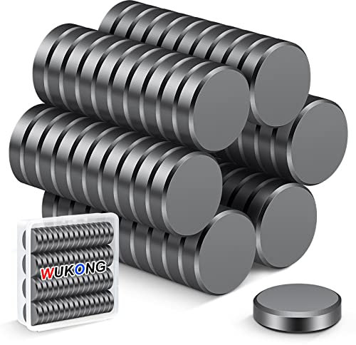 Wukong 60 Stück Starke Magnete für Magnettafel, 18 x 5mm Ferrit Kleine Stark, Schwarz, für Whiteboard, Pinnwand, Kühlschrank, Büro