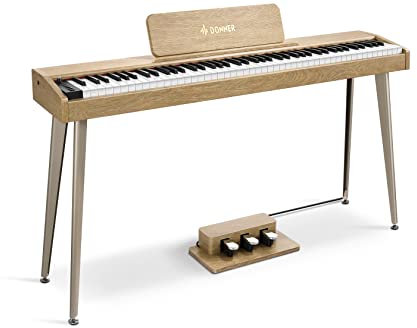 Donner DDP-60 88 Tasten Digital Piano für Anfänger, Elektrisches Keyboard mit anschlagdynamischen Tasten, 128 Stimmen, 83 Rhythmen, 8 Reverb-Effekte, 5 Stärkekurven, Auto Chord