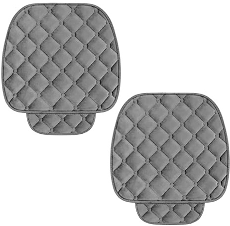 ALI2 2 Pièces Coussin en Velours, Housse de Siège Auto Confort, Protection Siège Avant Universel, Gris