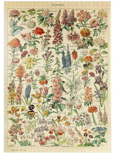 MyPuzzle Fleurs - Blumen für Alle, Vintage Art Poster, Adolphe Millot - Premium 1000 Teile Puzzle - MyPuzzle Sonderkollektion von Havana Puzzle Company