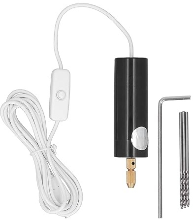 Mini Elektrische Bohrmaschine, Mini Elektrische Handbohrmaschine, ABS, Bequeme USB-Netzteil, Komfortabler Griff, Kompakt mit Bohrkronen für Kunst