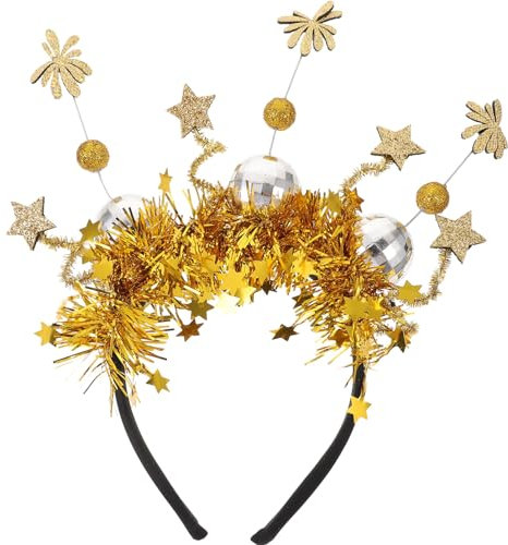 GALPADA Neujahrs-tinsel-haarreif Für Frauen Funkelnde Stern-dekoration Für Feste Und Fotos Leicht Langlebig Vielseitiges Kopfschmuck-accessoire Für Altersgruppen
