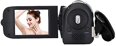 Videocamera Digitale, Videocamera DV con Rotazione Full HD 16X, Mini Videocamera per Bambini, Videocamera Portatile Vintage, Videocamera Professionale per Feste in (BLACK)