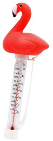Baoblaze Schwimmendes Pool-Thermometer, Flamingo-Messgerät, SPA, bruchsicher, mit Schnur, Wasserthermometer für Aquarien, Babybad, Eisbad