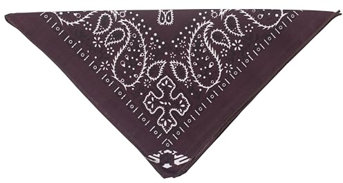 fashionchimp Bandana av 100 % bomull, premiumkvalitet, Nicki-halsduk för kvinnor och män, 50 x 50 cm, choklad, One size