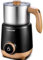 AMZCHEF 8 in 1 Electric Milk Frother for Latte, 550W Automatic Milk Frother and Steamer with 600ml Detachable Cup, Hot and Cold Milk Machine, Hot Chocolate and Nut Milk Maker, Dark Black