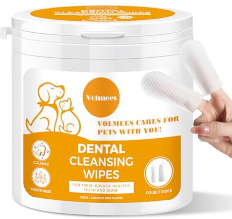 Dog Teeth Cleaning Wipes, Fresh Breath, Plaque Removal
